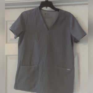 Figs Ladies Size Medium Graphite Scrub Top, Euc